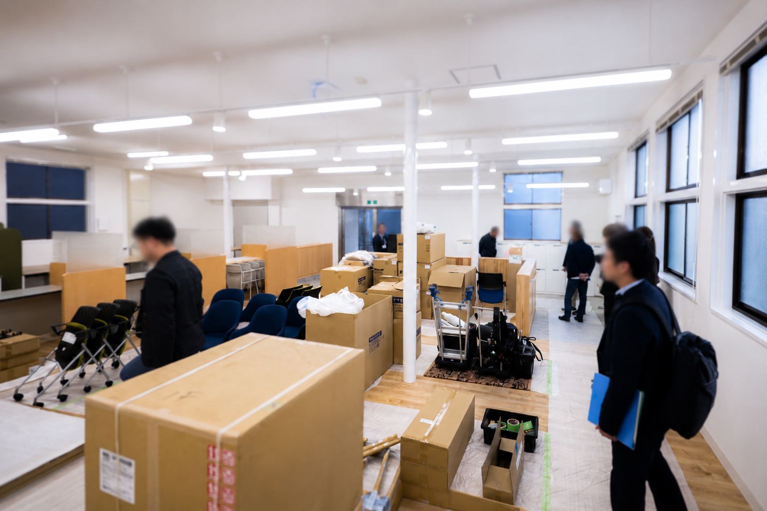 市内企業を訪問する参加者